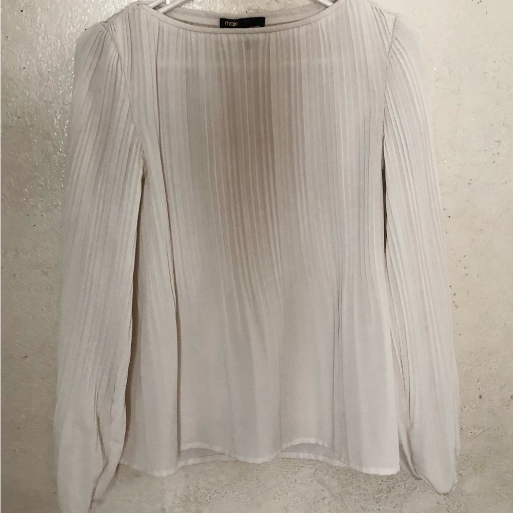 Maje Womens Long Sleeve Sweater Bone White size 1